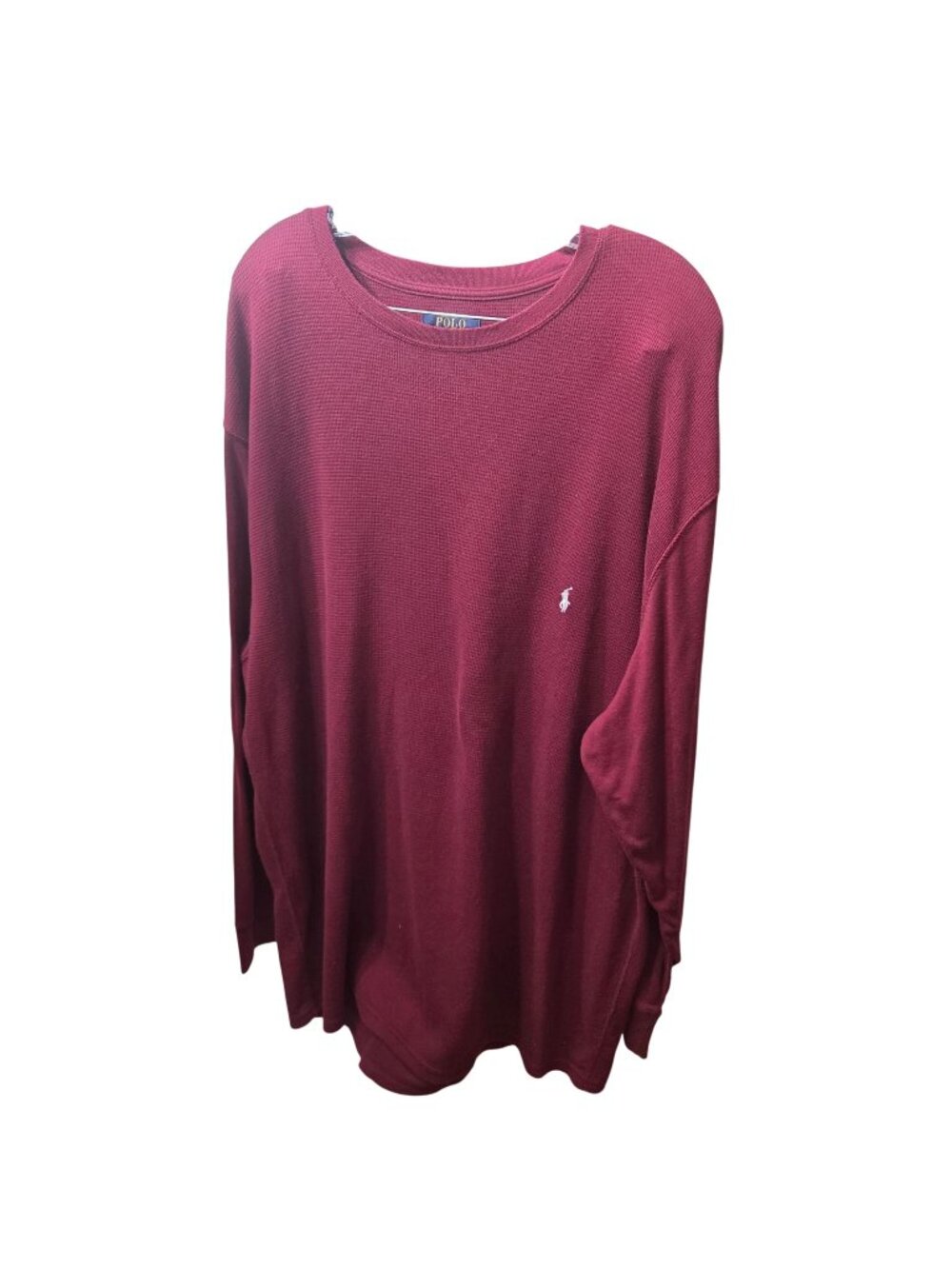 Polo Ralph Lauren Mens 3X Long Sleeve Burgundy Thermal Shirt Cotton Blend